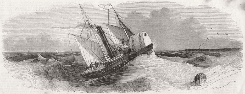 KENT. The Folkestone Boat 1858 old antique vintage print picture